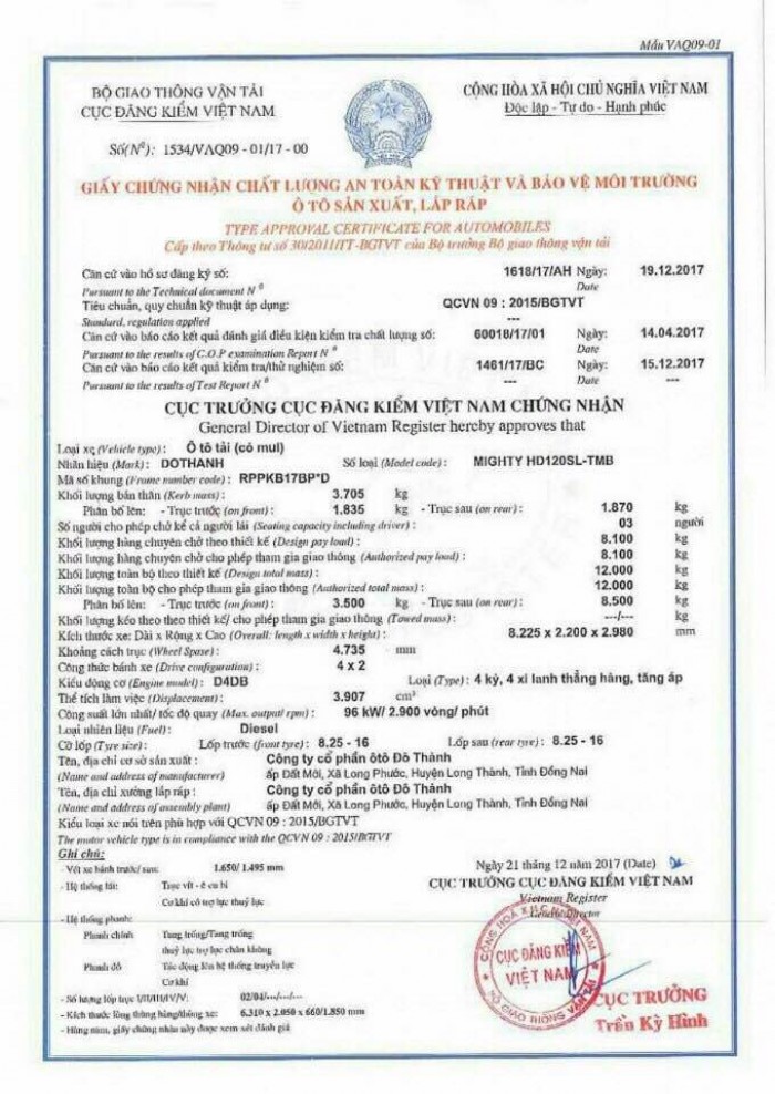 Xe Tải Hyundai HD120SL, Tải Trọng 8 Tấn, Thùng Dài 6m3, Trả Trước 120Tr Lấy Xe Ngay, Tặng Ngay Định Vị, Phù Hiệu