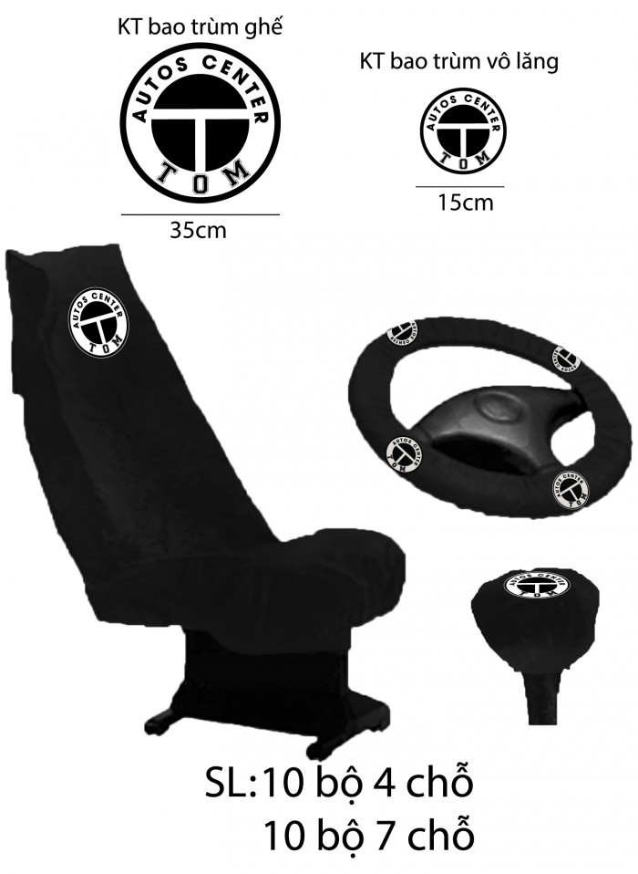 Bọc vô lăng , bọc tay lái oto in logo theo yêu cầu