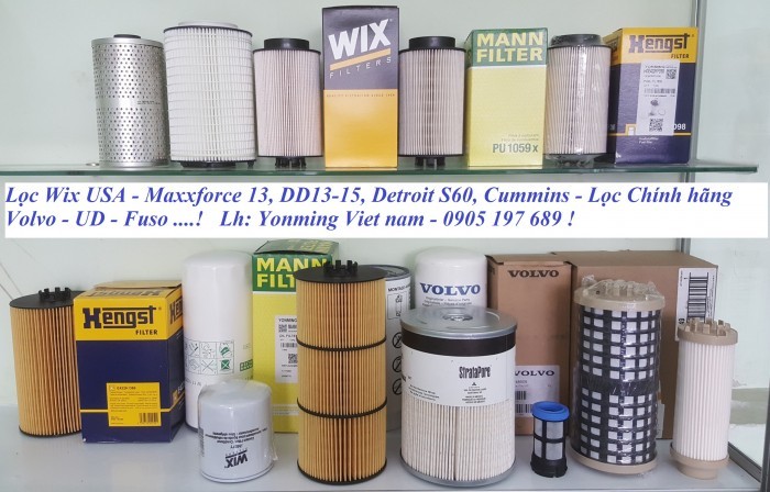 Lọc Wix USA cho động cơ Maxxforce. Lọc Man + Heng cho các dòng xe châu Âu.