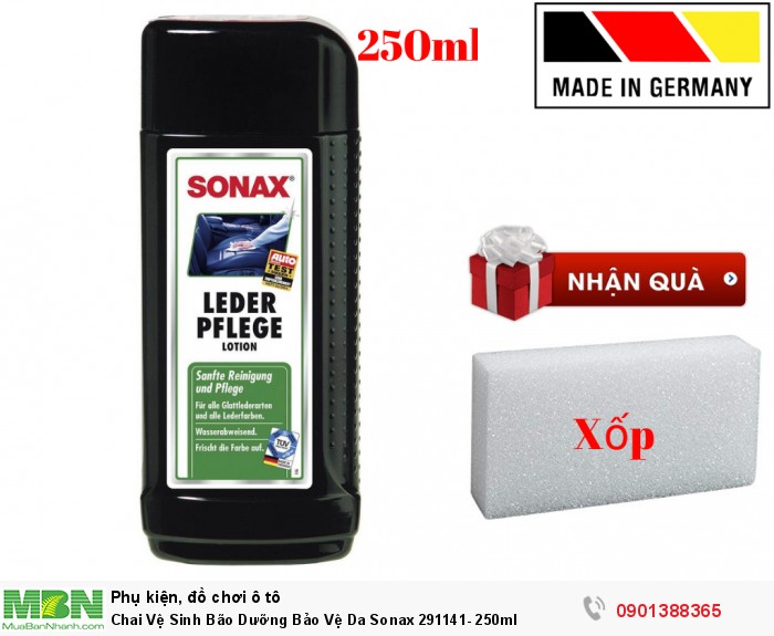 Chai Vệ Sinh Bão Dưỡng Bảo Vệ Da Sonax 291141- 250ml