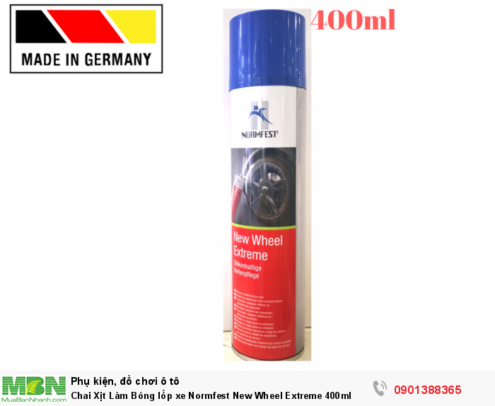 Chai Xịt Làm Bóng lốp xe Normfest New Wheel Extreme 400ml