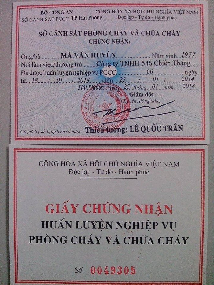 Lớp An Toàn Phòng Cháy Chữa Cháy