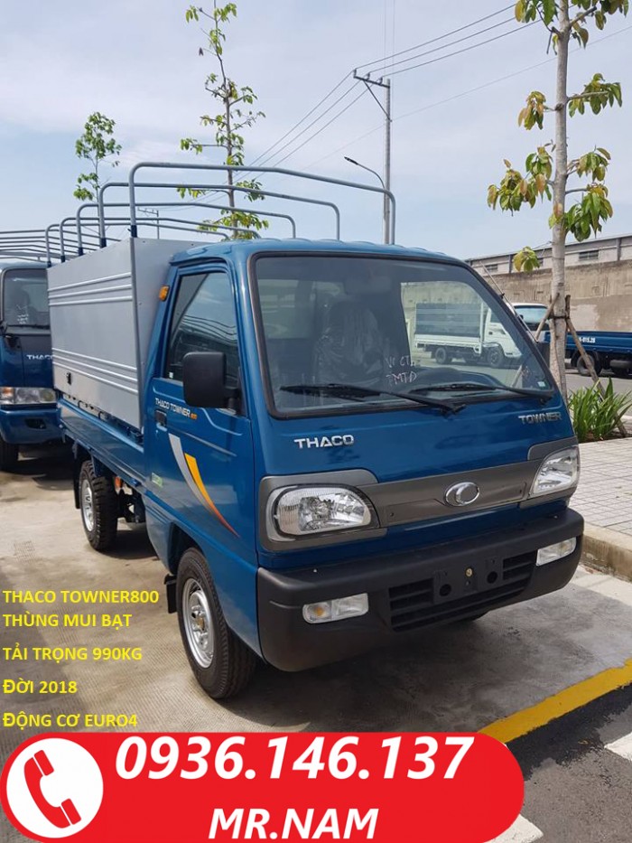 Xe tải nhẹ Thaco Towner800 đời 2018 tải trọng 900kg, xe mới 100% tại Tp.HCM. Hỗ trợ vay trả góp.