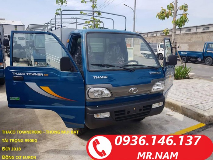 Xe tải nhẹ Thaco Towner800 đời 2018 tải trọng 900kg, xe mới 100% tại Tp.HCM. Hỗ trợ vay trả góp.