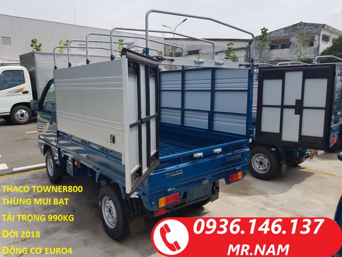 Xe tải nhẹ Thaco Towner800 đời 2018 tải trọng 900kg, xe mới 100% tại Tp.HCM. Hỗ trợ vay trả góp.