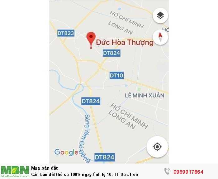 Cần bán đất thổ cứ 100% ngay tỉnh lộ 10, TT Đức Hoà