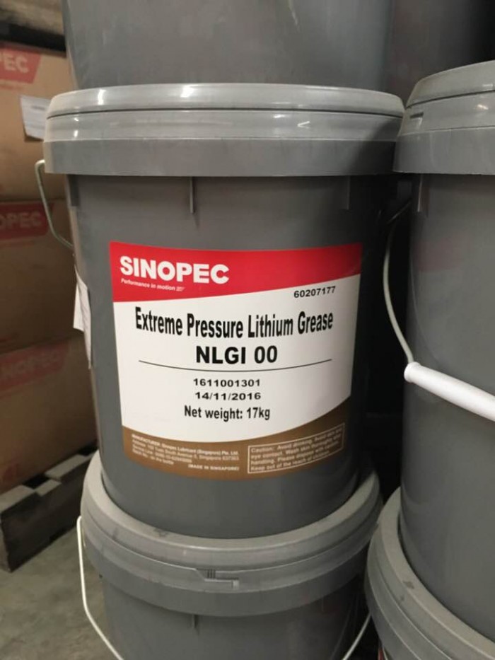 Mỡ Sinopec Extreme Pressure Lithium Grease NLGI 00 xô 17KG Mới 100