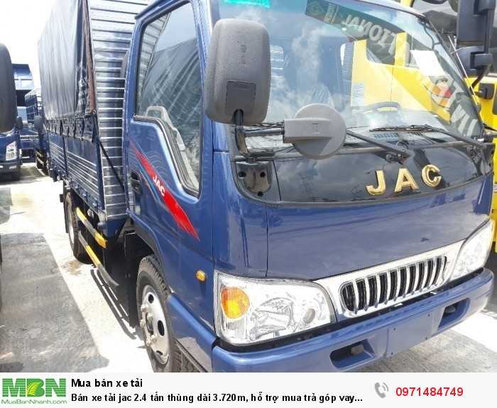 Bán xe tải jac 2.4 tấn thùng dài 3.720m, hỗ trợ mua trả góp vay 70%, giá ưu đãi