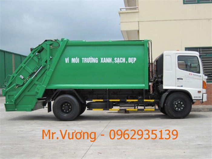 Xe cuốn ép rác Hino 9 khối