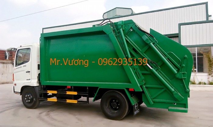 Xe cuốn ép rác Hino 9 khối