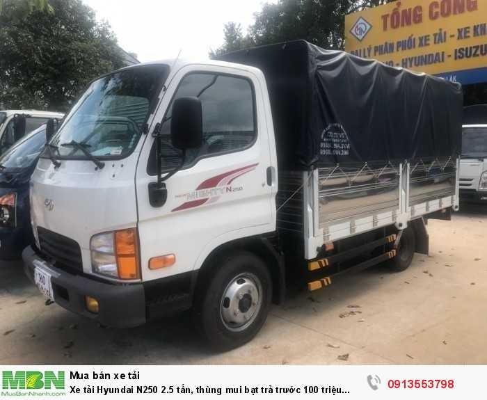 Xe tải Hyundai N250 2.5 tấn, thùng mui bạt trả trước 70 triệu giao luôn xe