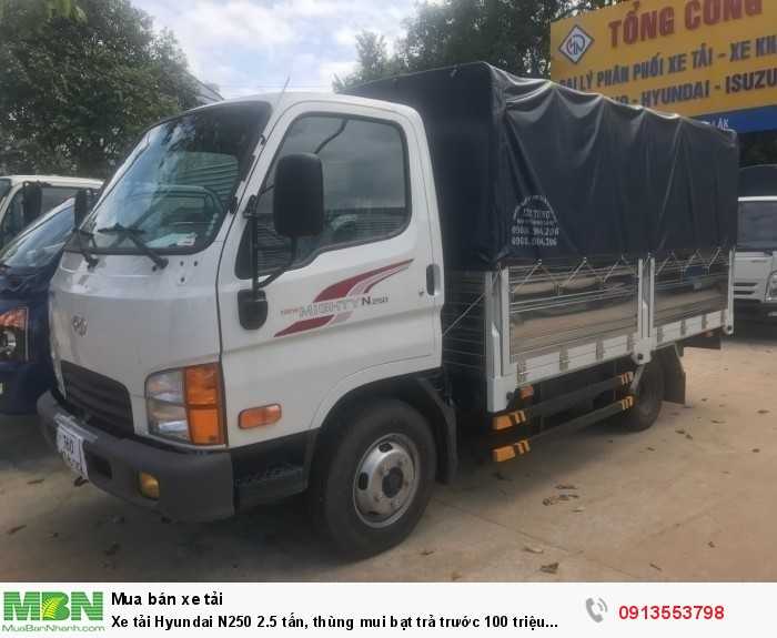 Xe tải Hyundai N250 2.5 tấn, thùng mui bạt trả trước 70 triệu giao luôn xe
