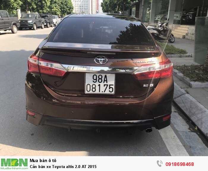 Cần bán xe Toyota altis 2.0 AT 2015