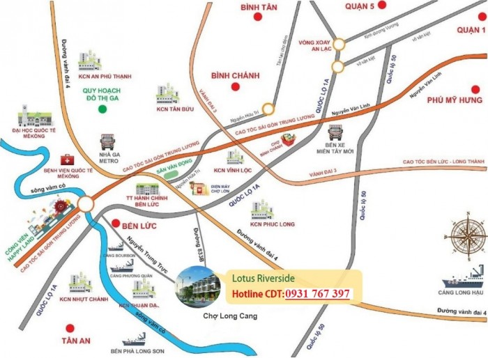 Đất nền KCN Thuận Đạo - Lotus Riverside nhà phố liền kề wiev sông nhiều tiện ích