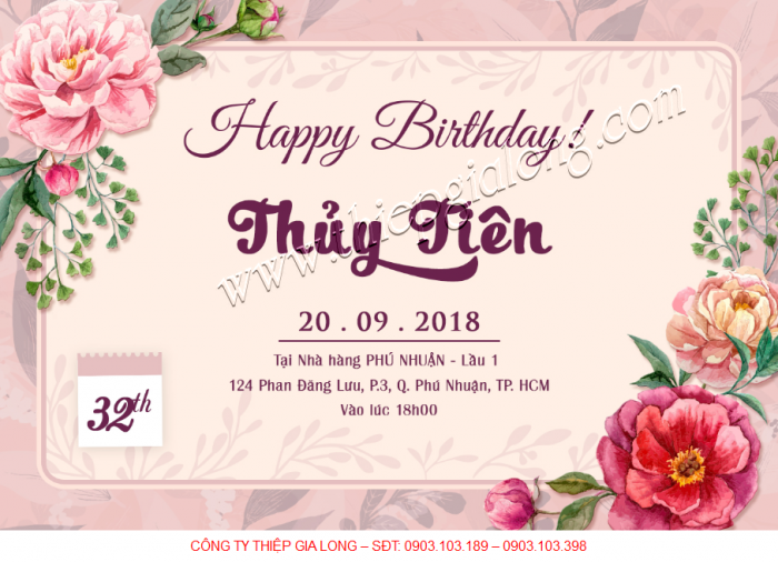 Thư mời tham dự tiệc sinh nhật thành lập công ty miễn phí