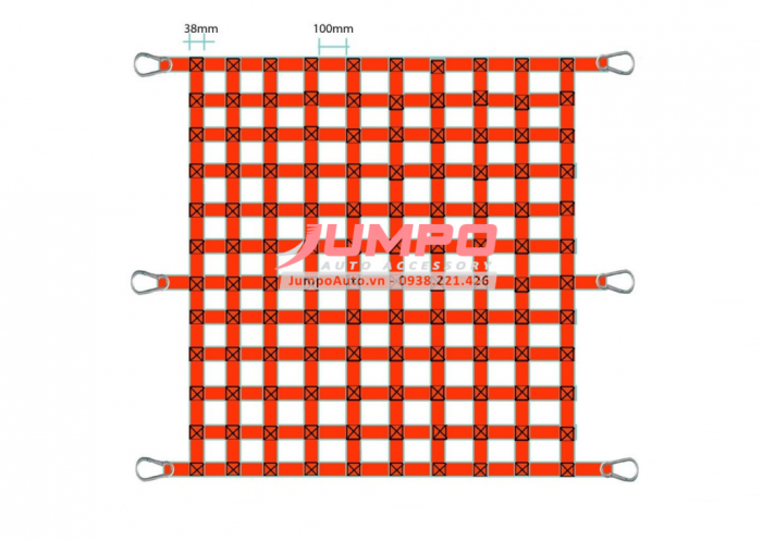 Lưới bẹ trùm hàng thùng xe tải containet 2×2.2 mét