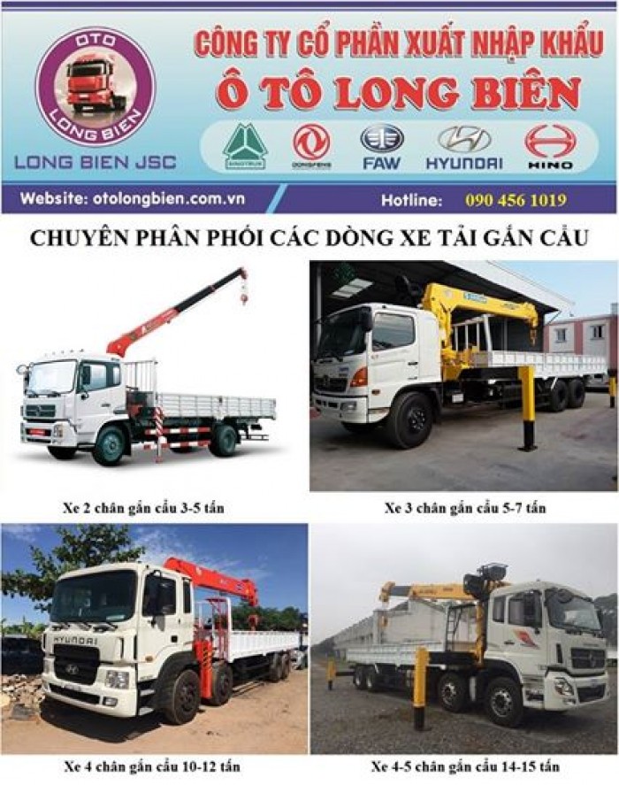 Tải thùng 4 chân Dongfeng gắn cẩu Soosan 12T, Hàng có sẵn