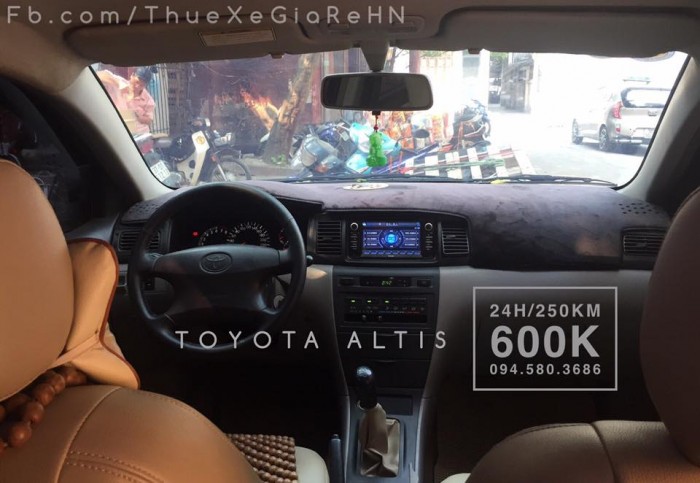 Cho thuê xe tự lái có lái 4 chỗ Toyota Altis giá rẻ tại Hà Nội