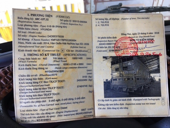 Bán xe tải Hyundai hd 65 nhập đời 2014 tải 2t5