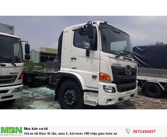 Giá xe tải Hino 16 tấn, euro 4, trả trước 100 triệu giao luôn xe