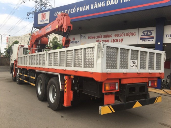 Xe tải Hyundai HD320 4 chân, gắn cẩu 10 tấn KangLim, tải trọng hàng 12 tấn, cẩu vươn dài 19m