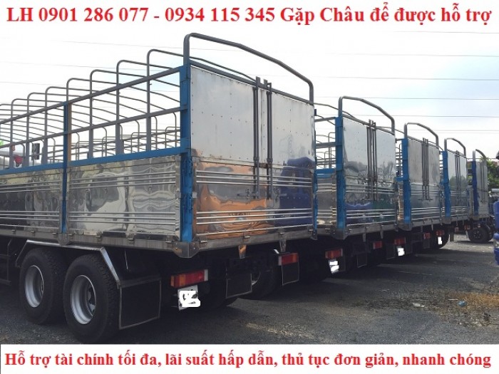 Xe tải thùng 4 chân DongFeng Hoàng Huy 17.9 tấn / giá cạnh tranh/hỗ trợ trả góp