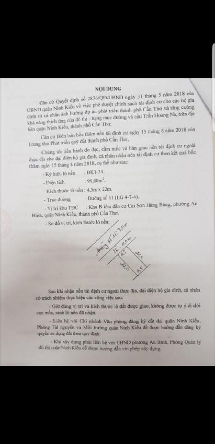 Bán Nền Khu Dân Cư Hồng Phát Khu B Đường Số 11 P. An Khánh Q. Ninh Kiều Cần Thơ