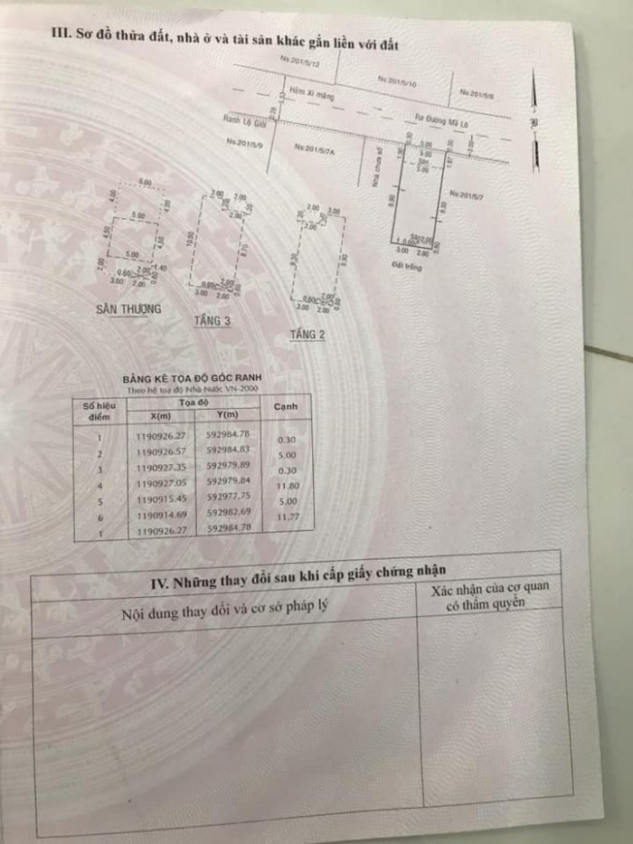 Bán Nhà 201/5/7A Mã Lò -Hẻm 6M -5X12 -3 Tấm