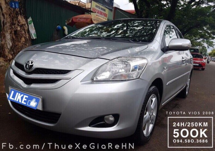 Thuê xe tự lái 4 chỗ Toyota Vios số sàn 500k/ngày giá rẻ tại Hà Nội