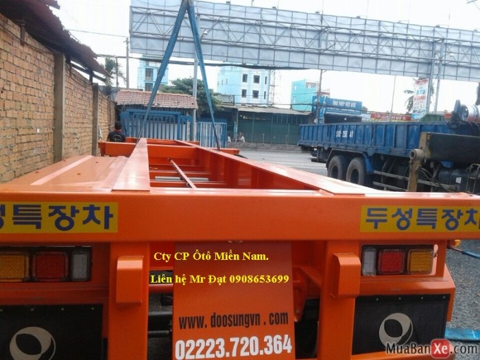 Bán rơ mooc Xương Doosung(chở container), 3 trục, 40 Feet, giá rẻ,alo giao ngay.