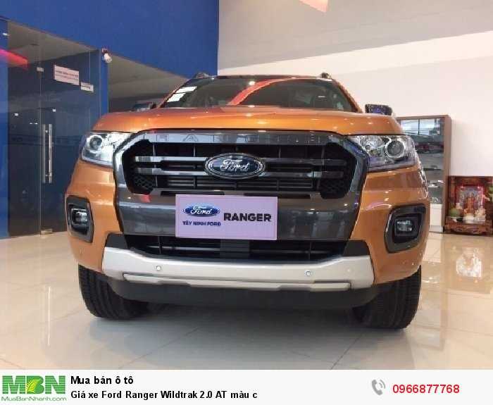 Giá xe Ford Ranger Wildtrak 2.0 AT màu cam, trả trước 200triệu có xe giao ngay tại Ford Giá Định