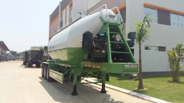 Sơ mi rơ mooc xitec chở xi măng rời: 31 m3, 3 trục (Màng rung tròn) Chở Xi măng xá, Cát luyện thỷ tinh, Tro bay