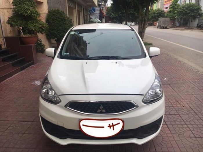 Bán Mitsubishi Mirage 2017 ,đăng kí 2018,số sàn màu trắng ngọc trinh