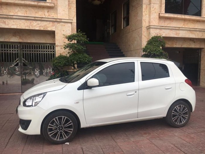 Bán Mitsubishi Mirage 2017 ,đăng kí 2018,số sàn màu trắng ngọc trinh