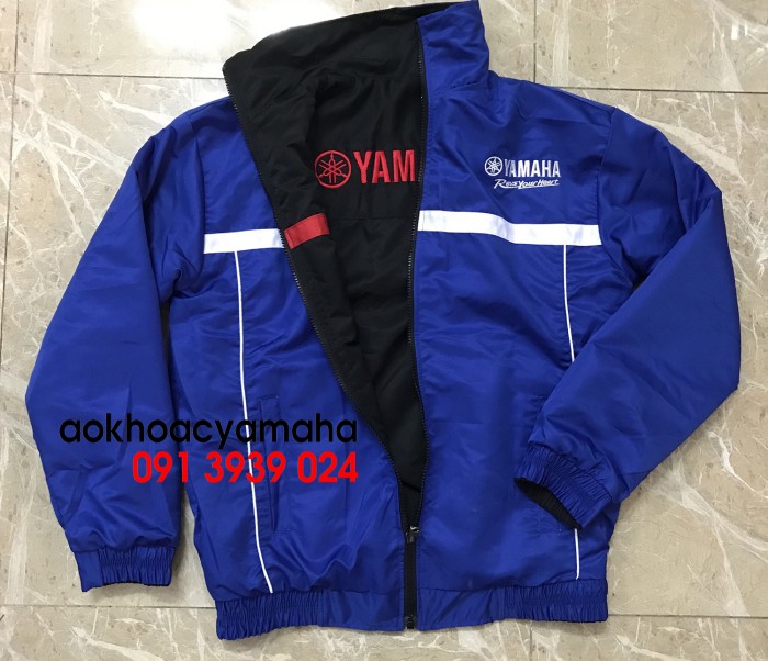 Áo gió Yamaha 2 mặt xanh đen giá rẻ xưởng may áo đồng phục nhanh rẻ
