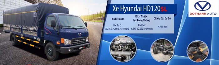 Xe tải Hyundai HD120SL tải trọng 8 tấn, thùng dài 6m3 giá cực tốt, nhiều quà tặng, khuyến mãi hấp dẫn, tặng ngay 14tr thuế trước bạ, trả trước 120tr giao xe ngay