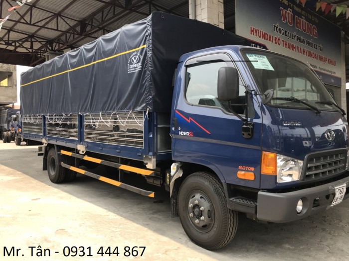 Xe tải Hyundai HD120SL tải trọng 8 tấn, thùng dài 6m3 giá cực tốt, nhiều quà tặng, khuyến mãi hấp dẫn, tặng ngay 14tr thuế trước bạ, trả trước 120tr giao xe ngay