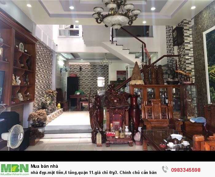 nhà đẹp.mặt tiền,4 tầng,quận 11. Chính chủ cần bán gấp định cư nước ngoài