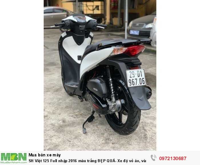 SH Việt 125 Full nhập 2016 màu trắng  vành 5 chấu cực chất Bảo hành xe 1 năm về động cơ và máy.