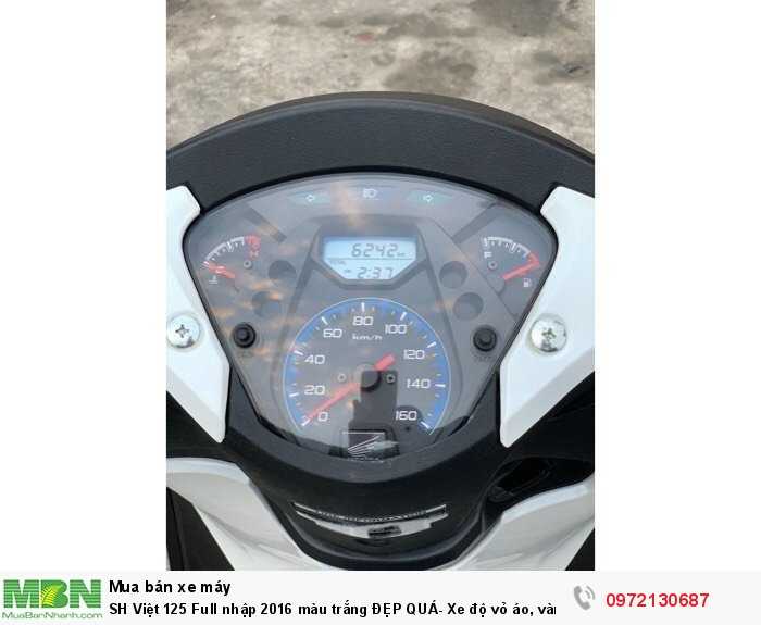 SH Việt 125 Full nhập 2016 màu trắng  vành 5 chấu cực chất Bảo hành xe 1 năm về động cơ và máy.