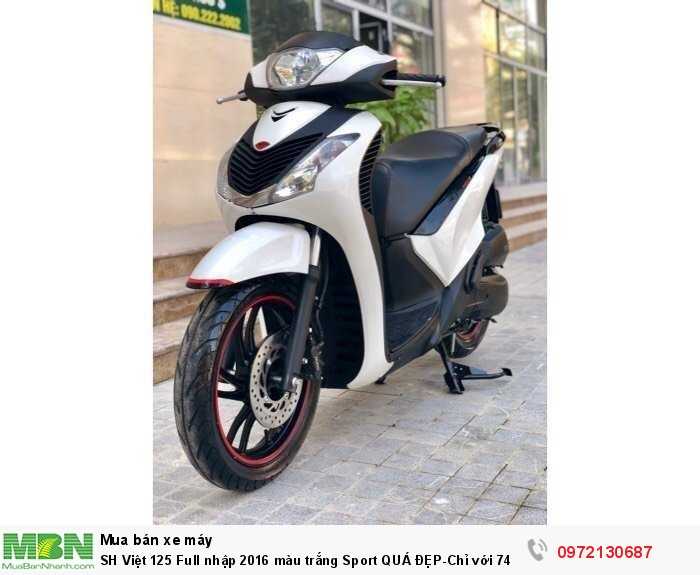 SH Việt 125 Full nhập 2016 màu trắng Sport QUÁ ĐẸP-Chỉ với 74,8 triệu.