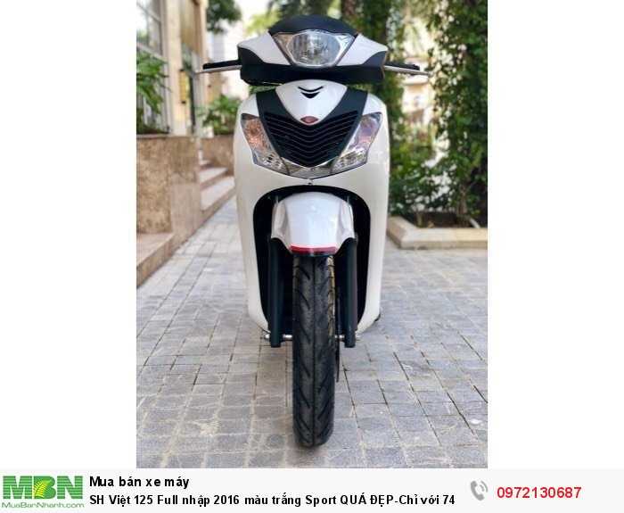 SH Việt 125 Full nhập 2016 màu trắng Sport QUÁ ĐẸP-Chỉ với 74,8 triệu.