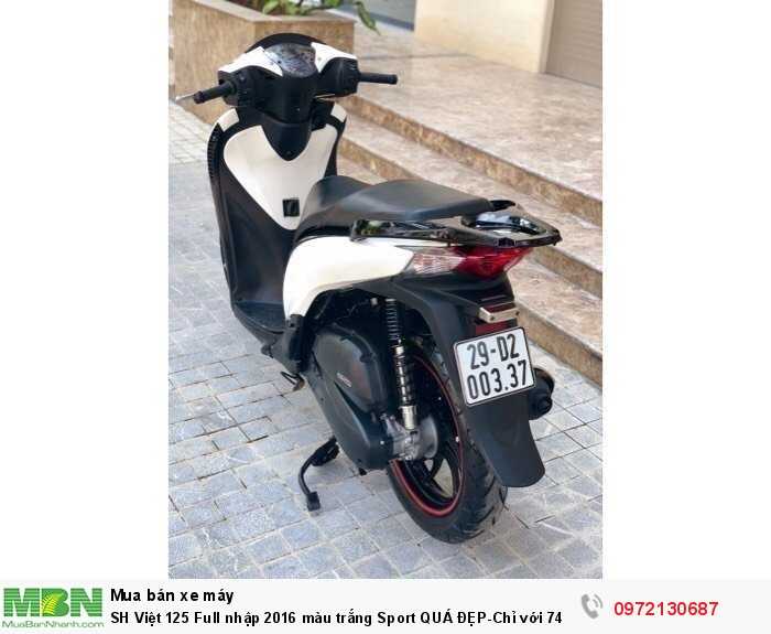 SH Việt 125 Full nhập 2016 màu trắng Sport QUÁ ĐẸP-Chỉ với 74,8 triệu.