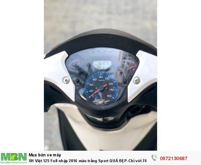 SH Việt 125 Full nhập 2016 màu trắng Sport QUÁ ĐẸP-Chỉ với 74,8 triệu.