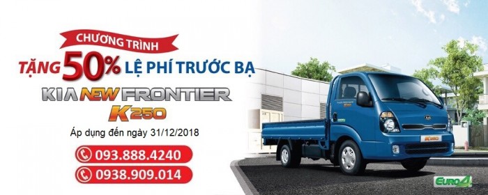 Khuyến mãi 50% trước bạ xe tải Kia New Frontier K250 tại Thaco Tiền Giang Bến Tre Long An