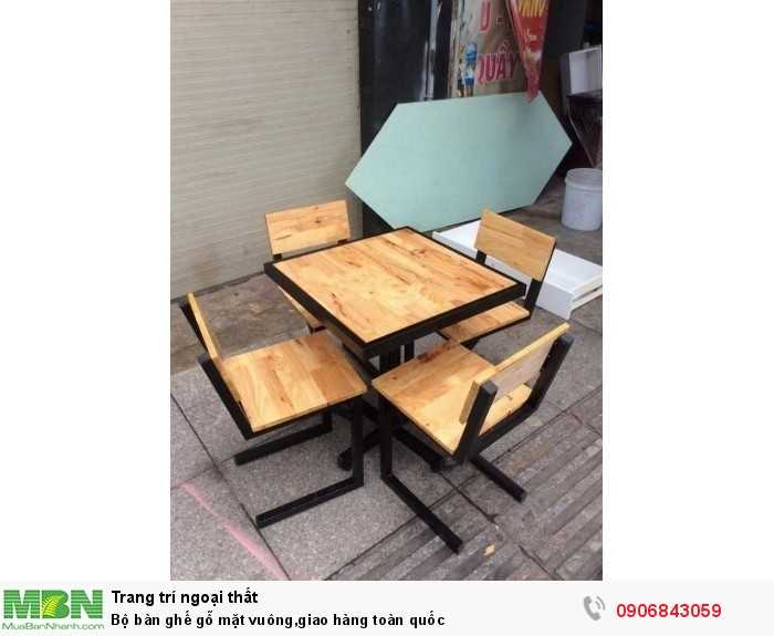 Bộ bàn ghế gỗ mặt vuông,giao hàng toàn quốc