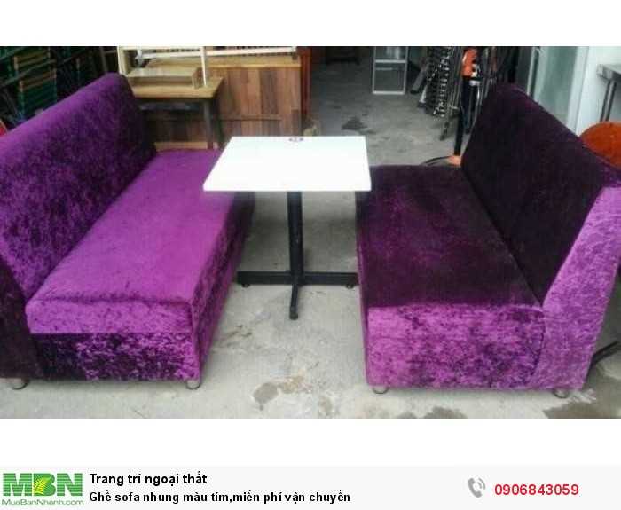 Ghế sofa nhung màu tím,miễn phí vận chuyển0