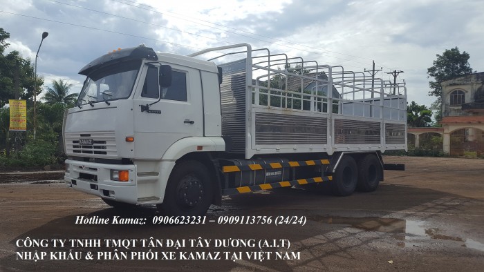 Xe tải thùng Kamaz 15 tấn, bán tải thùng Kamaz 65117 mới tại Bình dương, bán tải thùng Kamaz mới