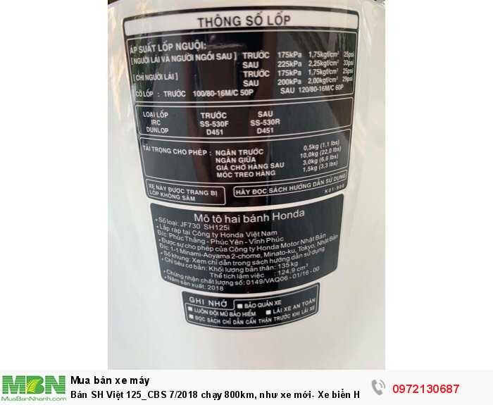 Bán SH Việt 125_CBS 7/2018 chạy 800km, như xe mới- Xe biển Hà Nội, màu trắng đẹp miễn chê.