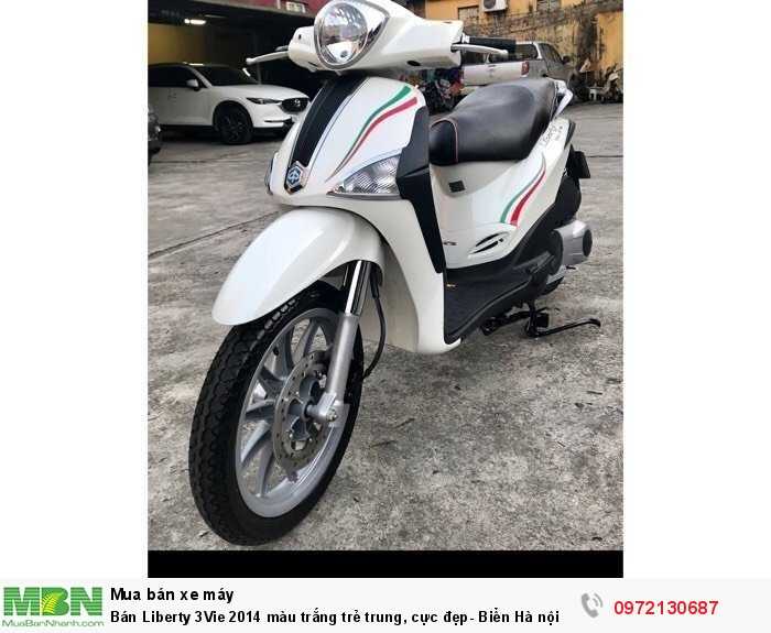Bán Liberty 3Vie 2014 màu trắng trẻ trung, cực đẹp- Biển Hà nội